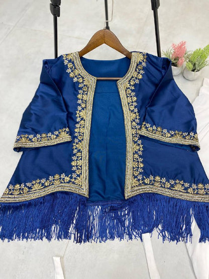THREE PIECE WESTERN READY TO WEAR DRAPED DHOTI WITH KOTI