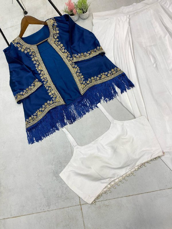 THREE PIECE WESTERN READY TO WEAR DRAPED DHOTI WITH KOTI