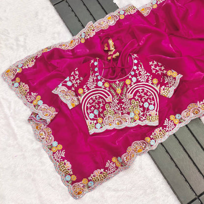 Premium Jimmy Cho With Heavy Embroidery Threads 🧵 Codding & Sequins Work