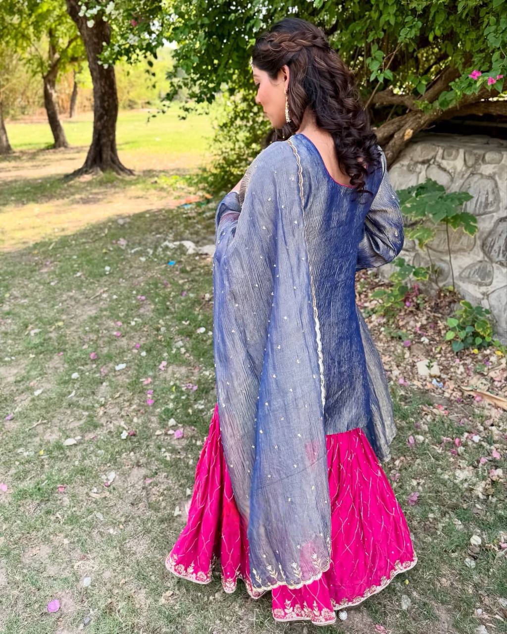 DESIGNER AND ELEGANCE SARARA SUIT IN THREE PIECE WITH EMBROIDERY WORK