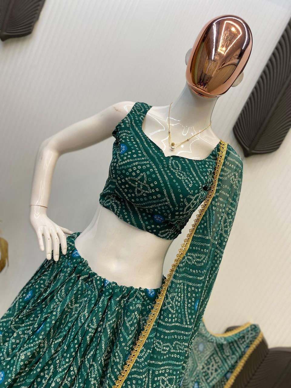 NAVARATRI SEASON OUR EXCLUSIVE PRINTED GEORGETTE FULL STITCHED LEHENGA CHOLI
