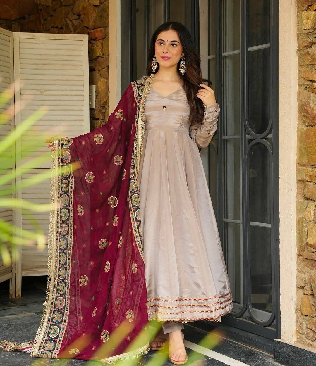 Trending Designer Gown with Heavy sequence embroidery Dupatta