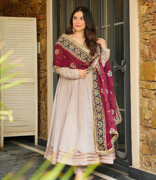 Trending Designer Gown with Heavy sequence embroidery Dupatta