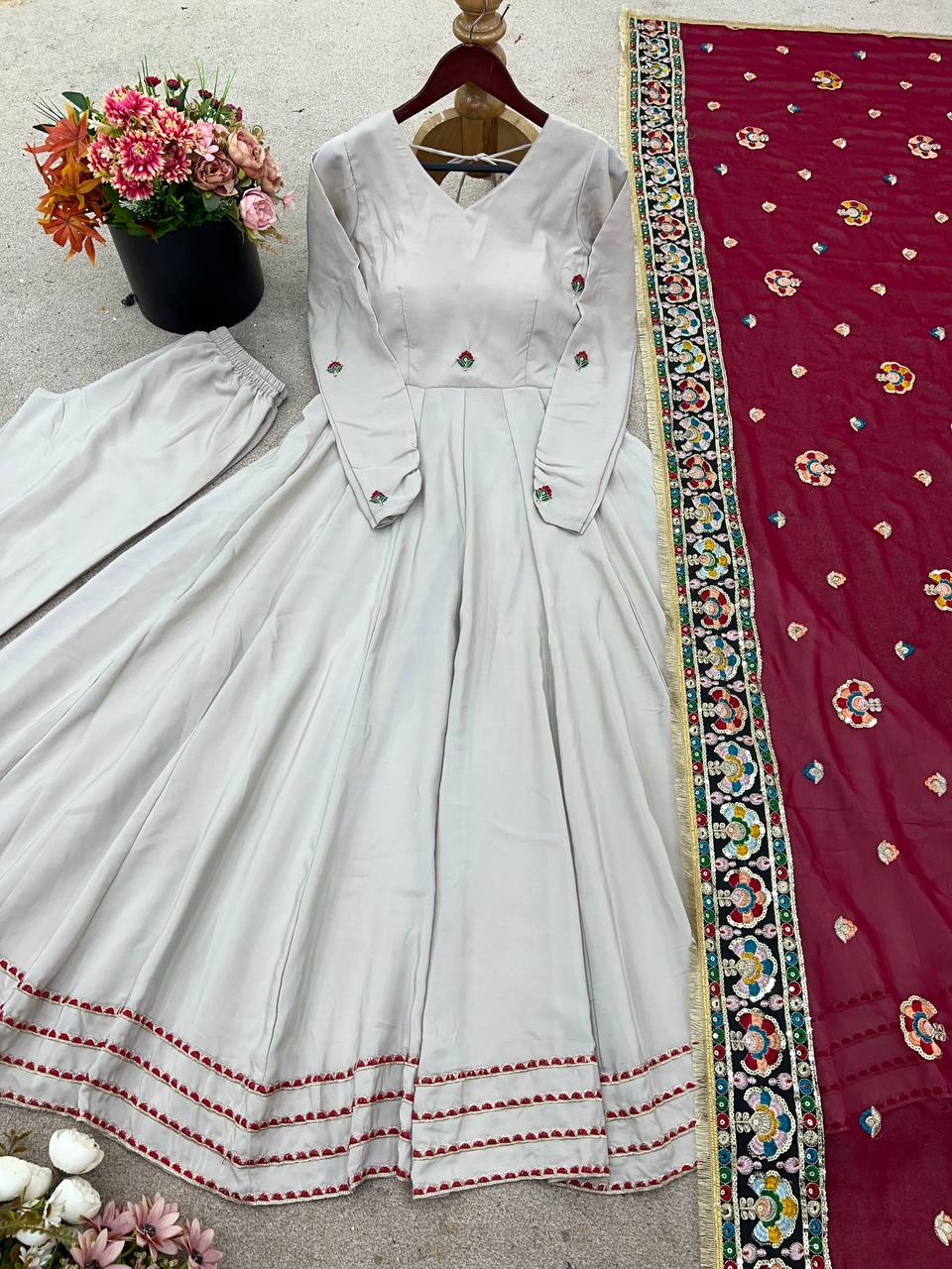 Trending Designer Gown with Heavy sequence embroidery Dupatta