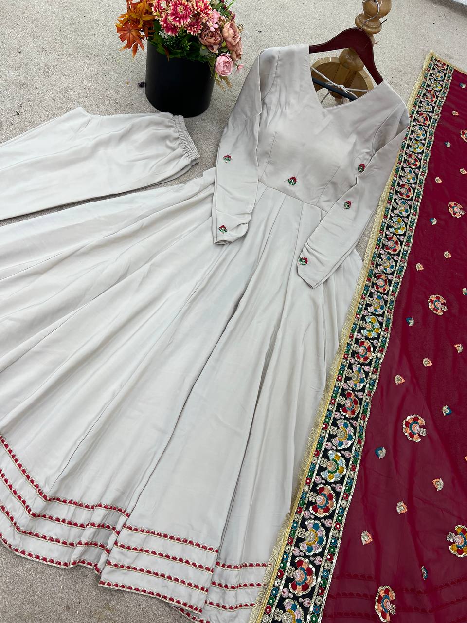 Trending Designer Gown with Heavy sequence embroidery Dupatta
