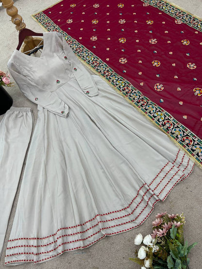 Trending Designer Gown with Heavy sequence embroidery Dupatta
