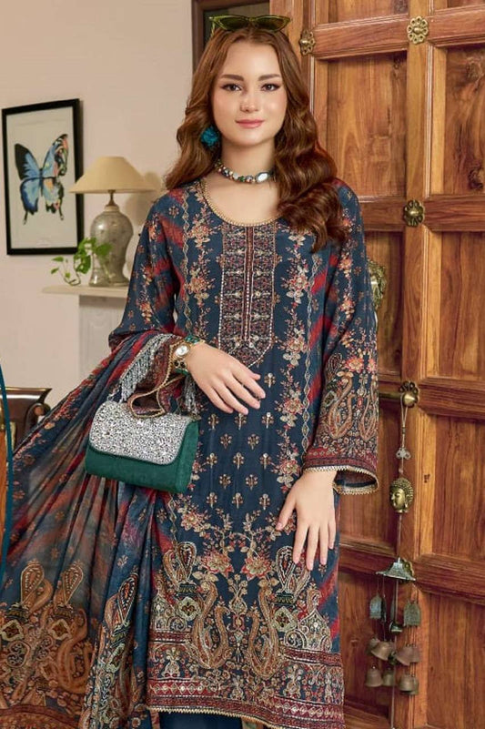 NEW DESIGNER HEAVY  TABBY SATIN FANCY DIGITAL PRINT PAKISTANI  SUIT