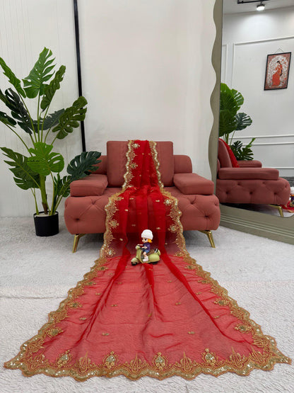 Looking some one for this same colour beautiful Designer Saree on Havy Organza Silk Febric with Thred & Sequnce and Blouse on also Havy Organza Silk Febric with Thred & Sequnce work.