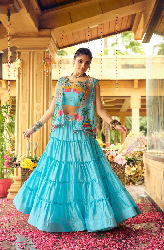 navrati LEHENGA, BLOUSE & KOTI SET