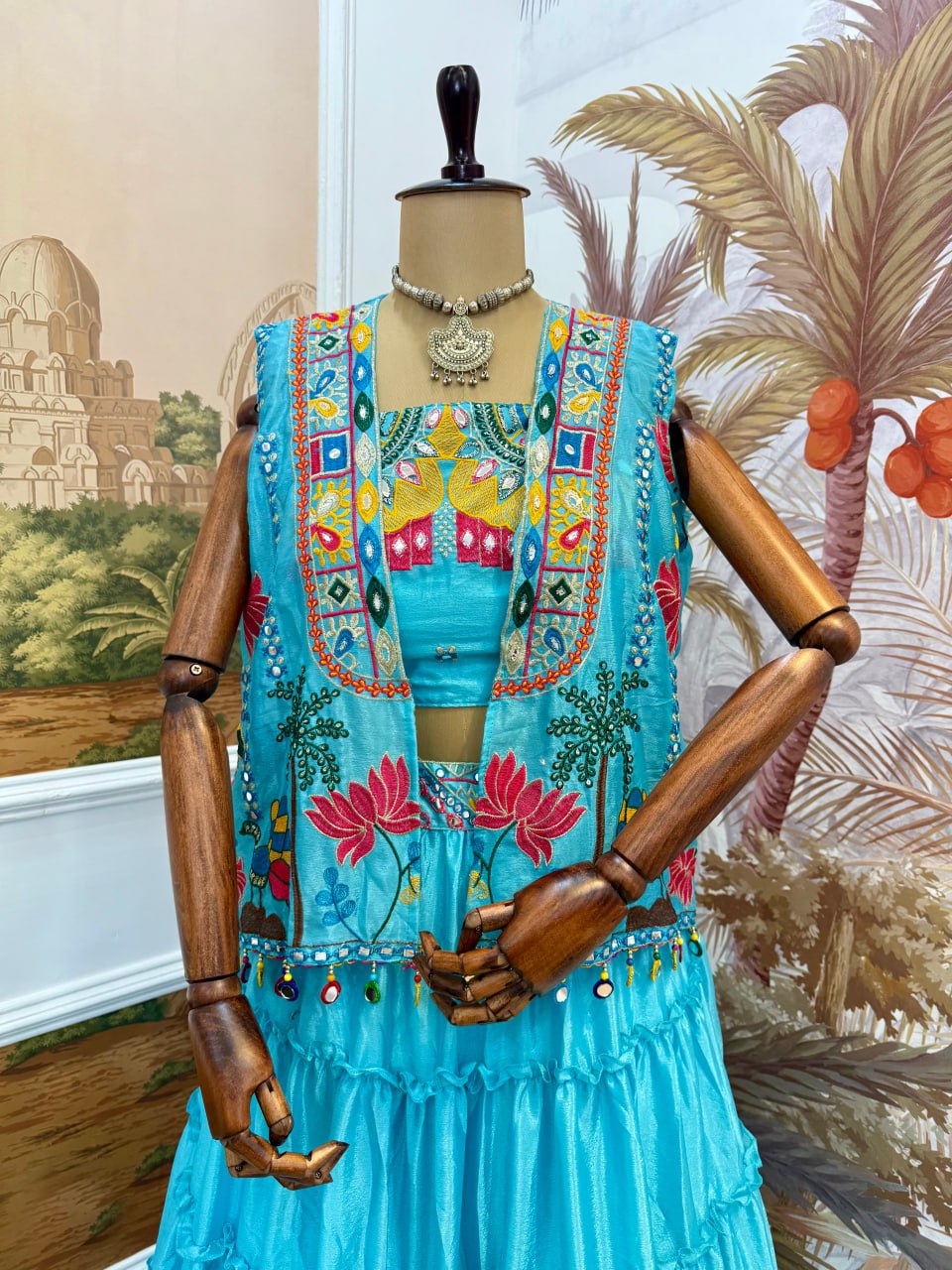 navrati LEHENGA, BLOUSE & KOTI SET