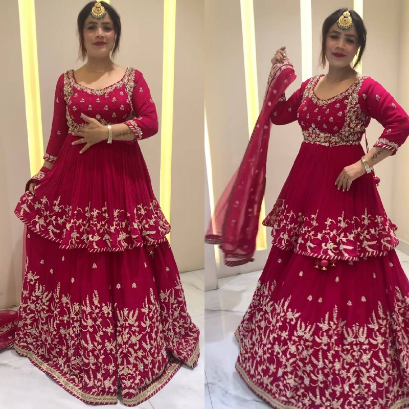 lehenga Heavy Faux Georgette With Heavy  Embroidery