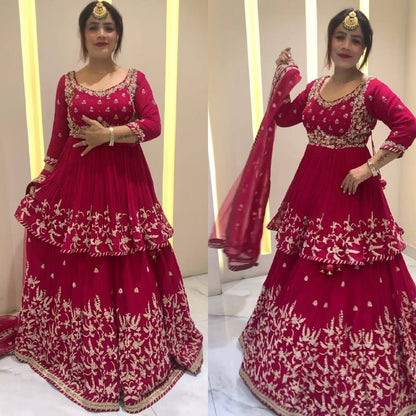 lehenga Heavy Faux Georgette With Heavy  Embroidery