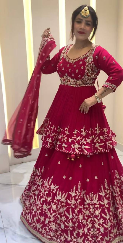lehenga Heavy Faux Georgette With Heavy  Embroidery