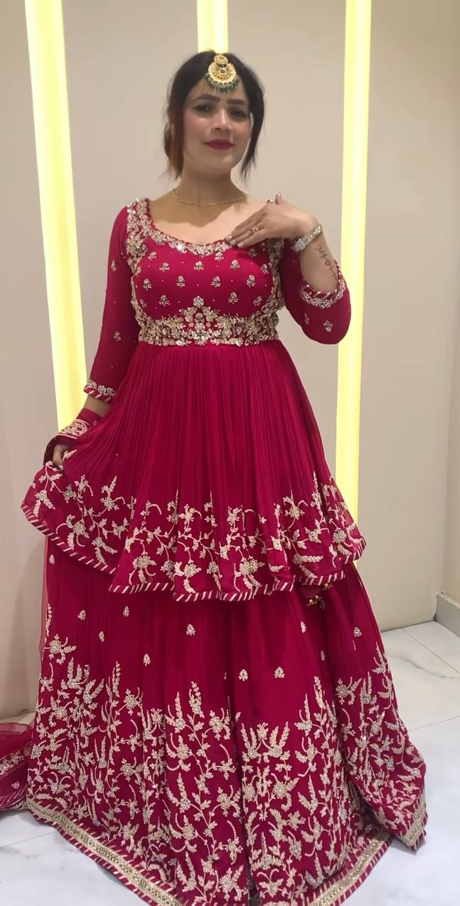 lehenga Heavy Faux Georgette With Heavy  Embroidery