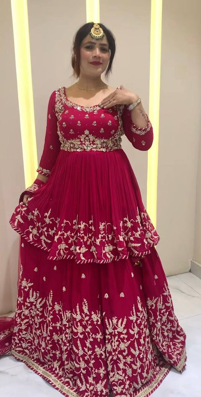 lehenga Heavy Faux Georgette With Heavy  Embroidery