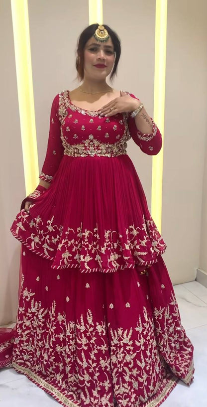 lehenga Heavy Faux Georgette With Heavy  Embroidery
