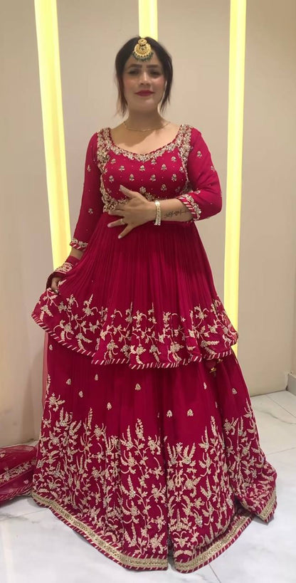 lehenga Heavy Faux Georgette With Heavy  Embroidery