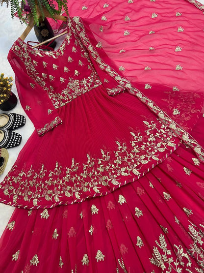 lehenga Heavy Faux Georgette With Heavy  Embroidery
