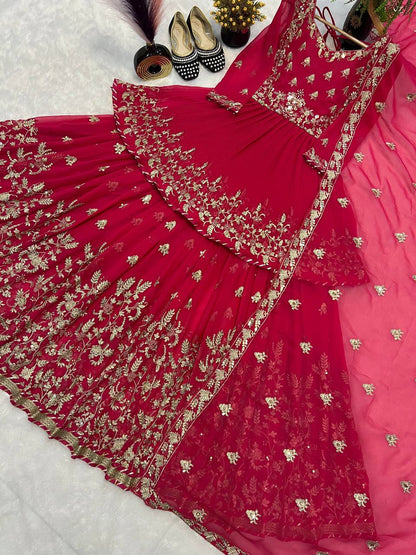 lehenga Heavy Faux Georgette With Heavy  Embroidery