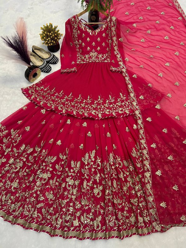 lehenga Heavy Faux Georgette With Heavy  Embroidery