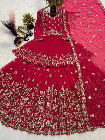lehenga Heavy Faux Georgette With Heavy  Embroidery