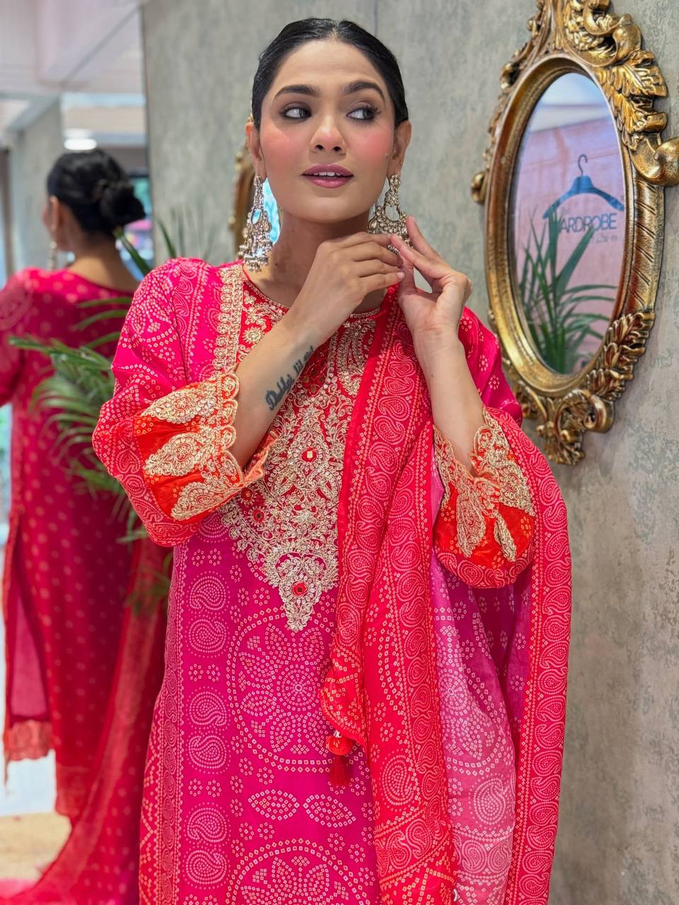 Presenting New Designer Collection In Pure Natural Crep With Heavy Embroidery Coding Dori-Sequence Work Top-Bottom And Dupatta Set Fully Stitched Ready To Wear