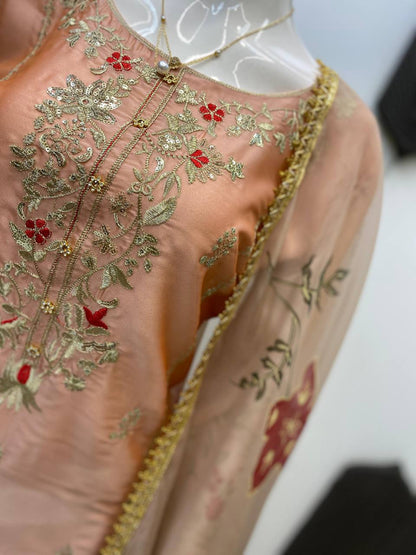 EXCLUSIVE DESIGNER HEAVY CHINON WITH SEQUANCE EMBROIDERY WORK SUIT WITH FULL FLAIR SEQUENCE EMBROIDERED LAHENGA
