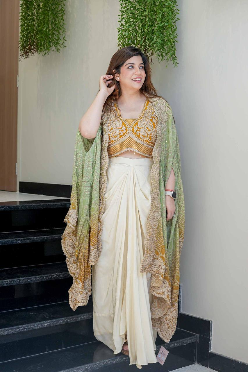 THREE PIECE WESTERN OUTFIT FOR DESIGNER LOOK