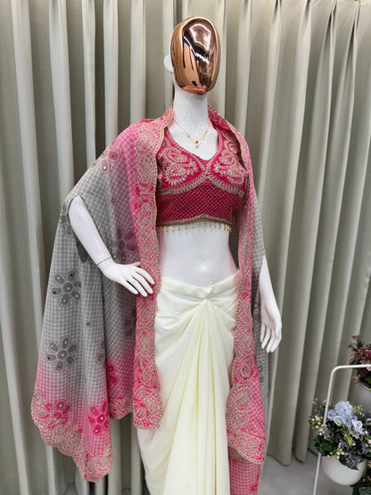 THREE PIECE WESTERN OUTFIT FOR DESIGNER LOOK