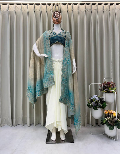 THREE PIECE WESTERN OUTFIT FOR DESIGNER LOOK