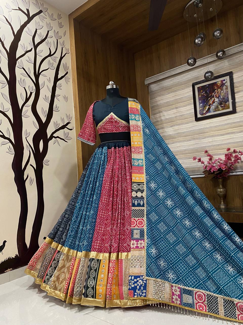 navrati NEW DESIGNER PRINTED LAHENGA CHOLI