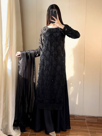 DESIGNER WEAR HEAVY EMBROIDERY SEQUENCE PARTY WEAR COLLECTION