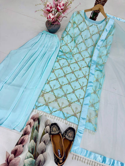 DESIGNER WEAR HEAVY EMBROIDERY SEQUENCE PARTY WEAR COLLECTION