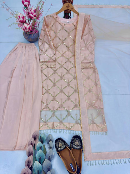 DESIGNER WEAR HEAVY EMBROIDERY SEQUENCE PARTY WEAR COLLECTION