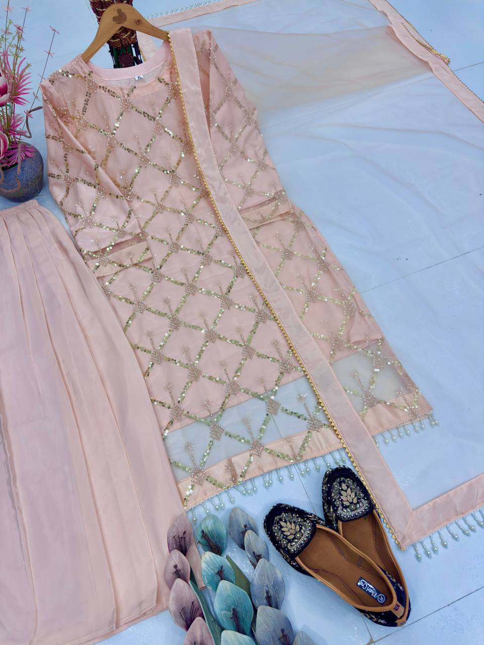 DESIGNER WEAR HEAVY EMBROIDERY SEQUENCE PARTY WEAR COLLECTION