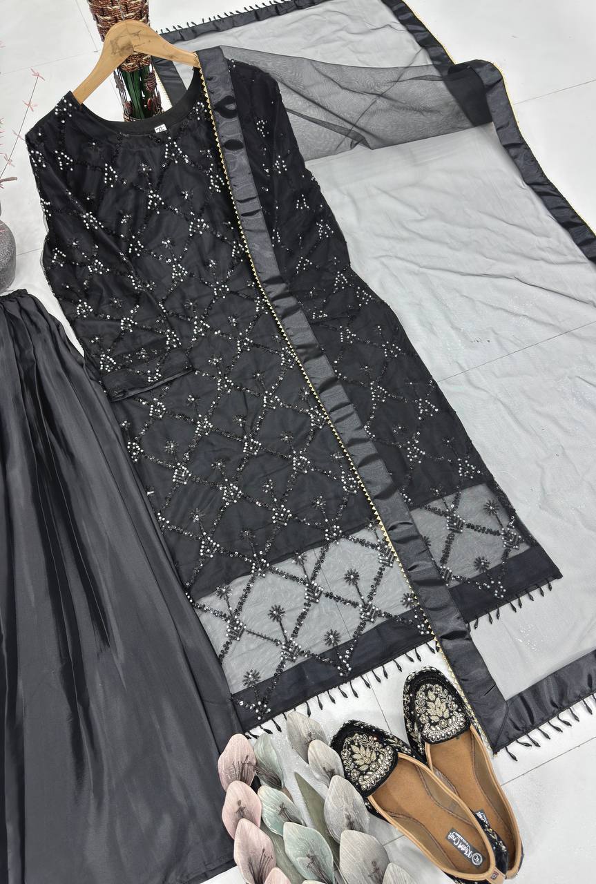DESIGNER WEAR HEAVY EMBROIDERY SEQUENCE PARTY WEAR COLLECTION