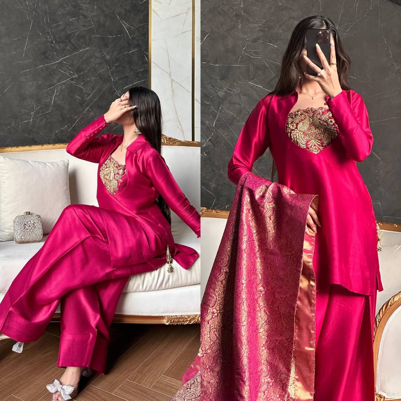 Đěsigner Party Wear Look top with farshi salwar