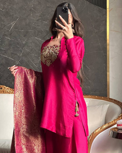 Đěsigner Party Wear Look top with farshi salwar