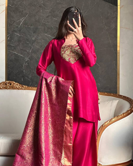 Đěsigner Party Wear Look top with farshi salwar