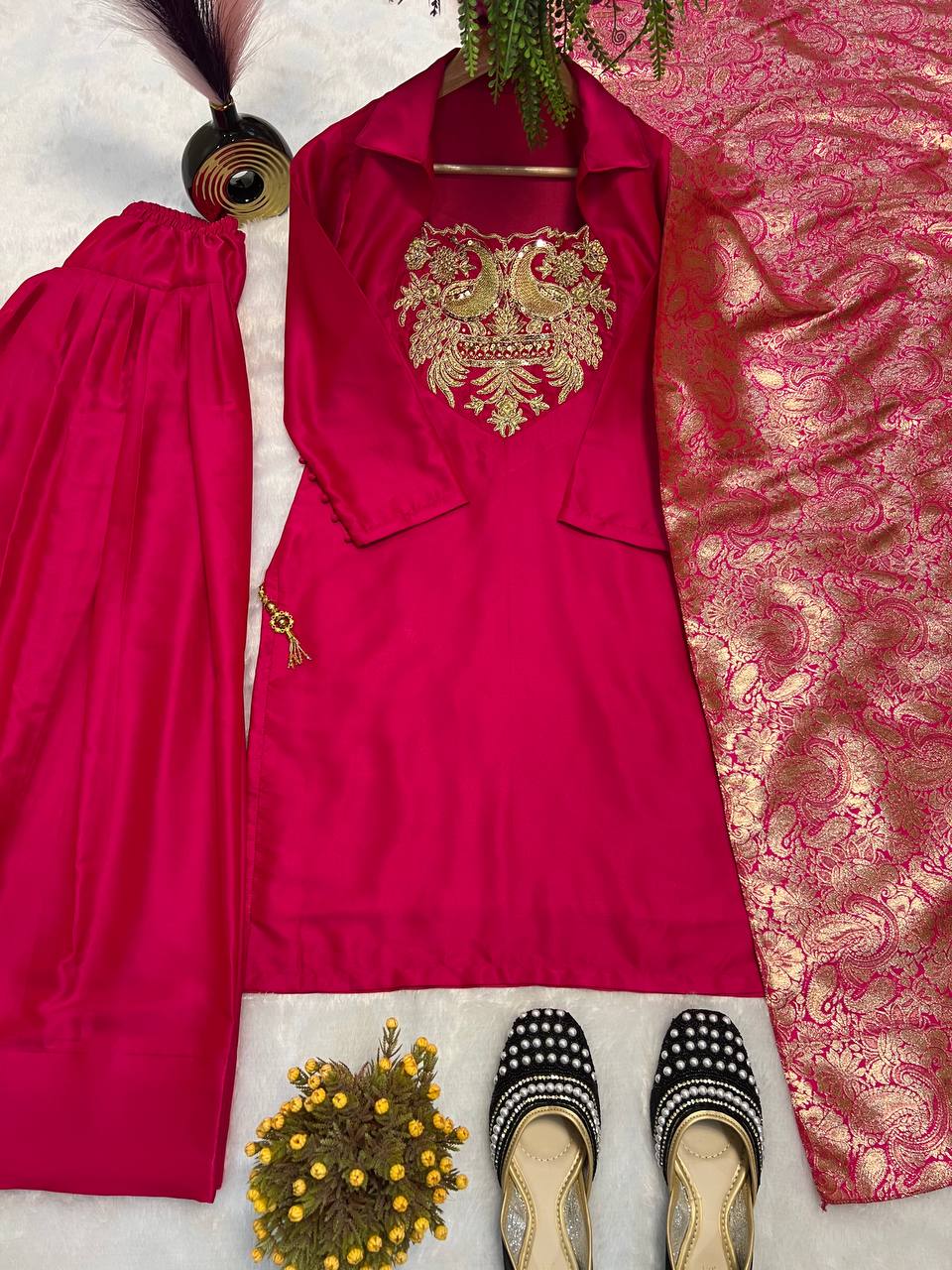 Đěsigner Party Wear Look top with farshi salwar