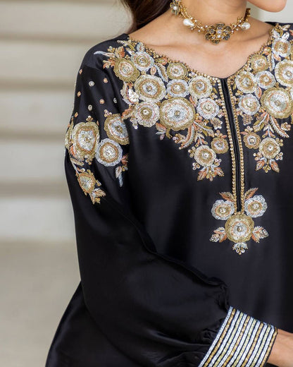 EXCLUSIVE DESIGNER CRAPE SILK WITH SEQUANCE EMBROIDERY WORK SUIT WITH SALWAAR AND DUPATTA
