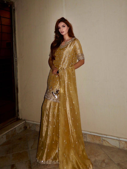 ENHANCE THE BEAUTY OF YOUR WARDROBE WITH THIS NEWLY LAUNCHED GMY SILK KURTI & PLAZZO SET