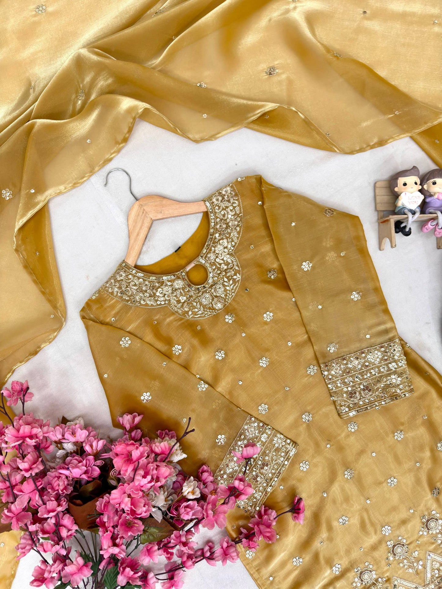 ENHANCE THE BEAUTY OF YOUR WARDROBE WITH THIS NEWLY LAUNCHED GMY SILK KURTI & PLAZZO SET