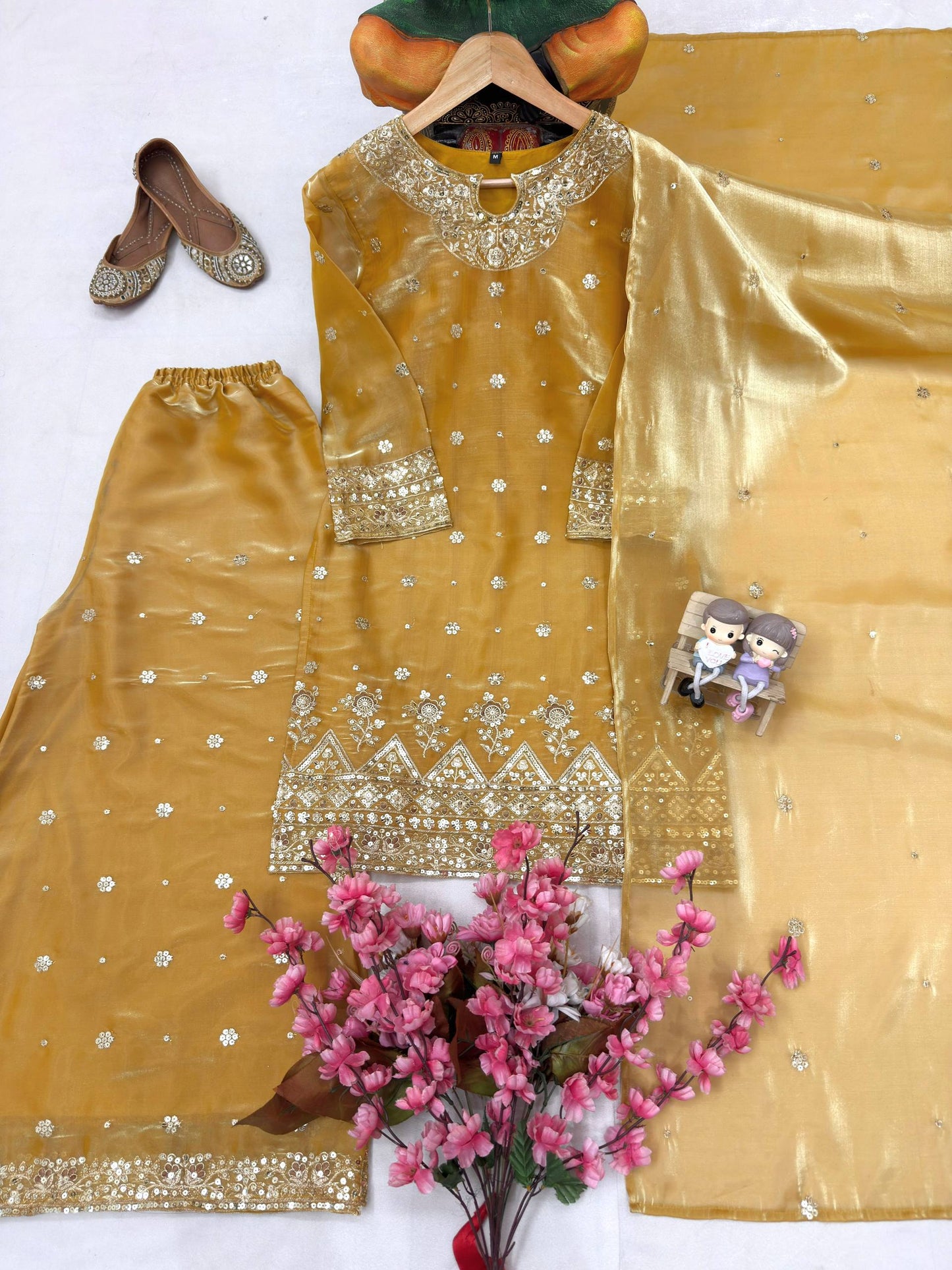 ENHANCE THE BEAUTY OF YOUR WARDROBE WITH THIS NEWLY LAUNCHED GMY SILK KURTI & PLAZZO SET