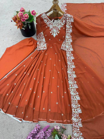 Elegant Embroidered Rembo Sequence Designer Anarkali Three Piece Set single available wholesale