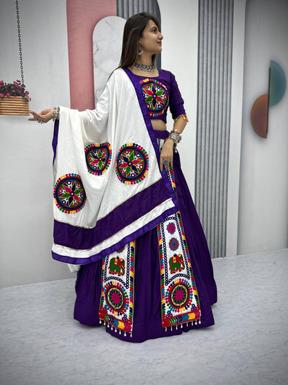 Navratri Special Pure Cotton Lehenga Choli with 6 Meter Big Flair