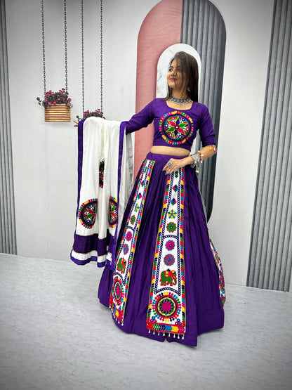 Navratri Special Pure Cotton Lehenga Choli with 6 Meter Big Flair