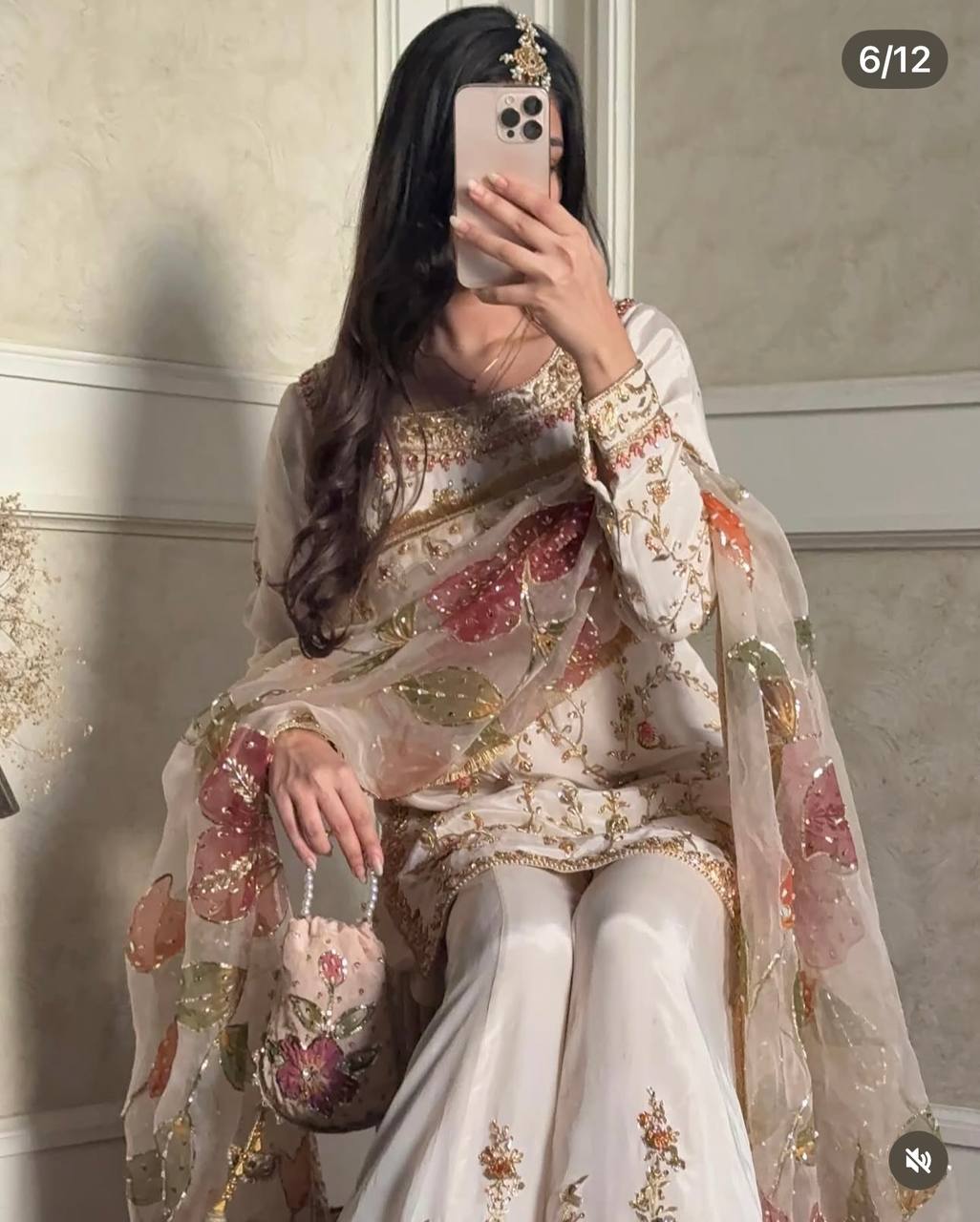 Đěsigner Party Wear Look Heavy Cinon Silk Top Sarara & Dupatta Set
