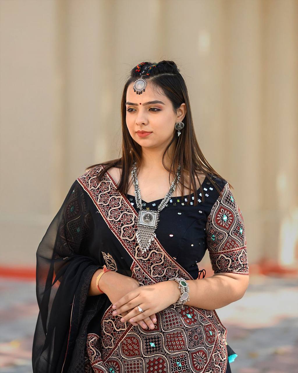 NAVARATRI SEASON OUR EXCLUSIVE PRINTED FULL-STITCHED LEHENGA CHOLI