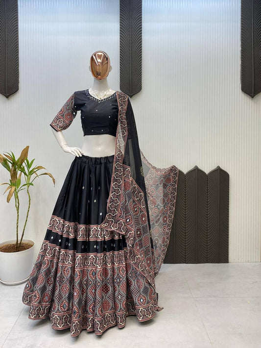 NAVARATRI SEASON OUR EXCLUSIVE PRINTED FULL-STITCHED LEHENGA CHOLI